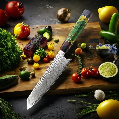 Damaskus Küchenmesser 8-Zoll-Nakiri-Messer 67 Schichten japanischer Damast stahl schneiden
