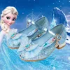 Disney Mädchen Prinzessin Sandalen Schuhe Kinderschuhe Elsa Kinderschuhe Mädchen Mode Baby Rosa Blau High Heel Schuhe Größe