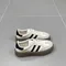 Leather German training shoes women's shoes 2024 spring new thick soled small white shoes retro