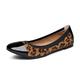 NVNVNMM Womens Shoes Ballet Flats Women Sole Flex Pointed Toe Ladies Slip on Shallow Loafers Office Flat Boat Comfort(Color:Leopard,Size:6 US)