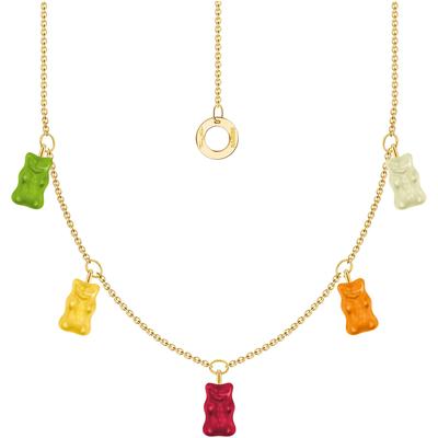 Kette mit Anhänger THOMAS SABO "THOMAS SABO x HARIBO Schmuck: Kette mit Goldbären bunt" Gr. 45, bunt (gelbgoldfarben, gr