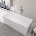 67 in. x 28 in. Stone Resin Solid Surface Freestanding Soaking Bathtub in Matte White