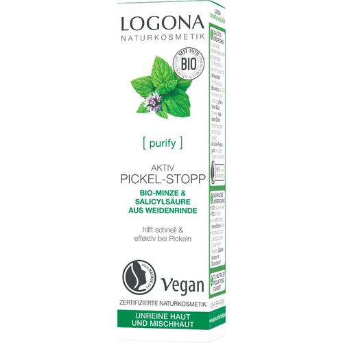 Logona - Purify Aktiv Pickel-Stopp Bio-Minze & Salicylsäure aus der Weidenrinde Anti-Pickel-Masken 6 ml