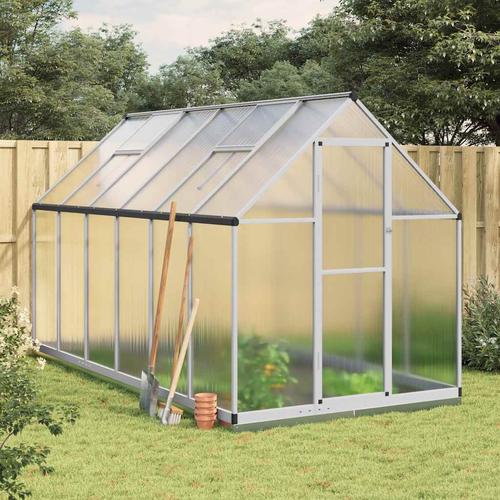 vidaXL Serre avec cadre de base argenté 334x169x202 cm aluminium