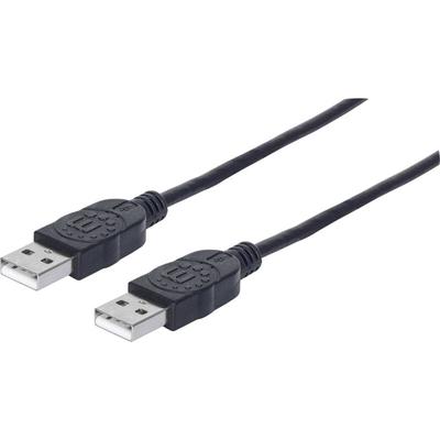 Manhattan - USB-Kabel usb 2.0 usb-a Stecker, usb-a Stecker 1.00 m Schwarz Folienschirm, Image