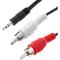 Cavo stereo con connettore minijack maschio da 3,5 mm a due connettori rca maschio da 5 m