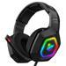 NEWCE K10 Gaming Headset Stereo Bass Surround RGB Noise Cancelling Over Ear Headphones with Mic for PS4 One PC Switch Tablet Smartphone