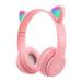 NEWCE Headphones Ear Headphones Foldable On-Ear Stereo Wireless Headset with Mic LED Light and Volume Control Support TF Card Aux in Compatible with Smartphones PC Tablet