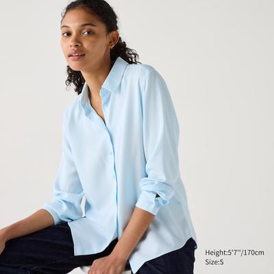 Uniqlo - Rayon Blouse - Blue - S