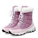 XCVFBVG Womens Boots Ankle boots Women's winter shoes Warm and waterproof snow boots Women's lace up boots.(Color:Pink,Size:5.5)