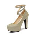 XCVFBVG Pumps Platform Heels High Heels Ladies Party Ladies Wedding Shoes(Color:Gold,Size:8)