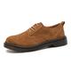 XCVFBVG Mens Leather Shoes Casual Suede Leather Men Shoes Spring Breathable Oxfords Male Footwear Business Men Oxford Shoes Formal Dress Brand Shoe(Color:Brown,Size:6.5 UK)