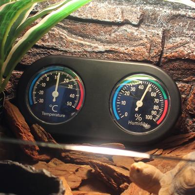 TEMU Reptile Terrarium Dual Dial Thermometer And Hygrometer - Uncharged, No Battery Required - Accurate Temperature And Humidity Gauge For Tortoise, Lizard, , Spider, Snake Enclosures