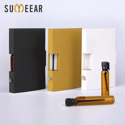100Pcs/Lot 1ml 2ml Perfume Bottle Paper card packaging Refillable Perfume Bottle Dropper Bottle