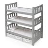 Badger Basket Toy 1-2-3 Convertible Doll Bunk Bed with Storage Baskets and Personalization Kit for 20 inch Dolls - Gray ES4