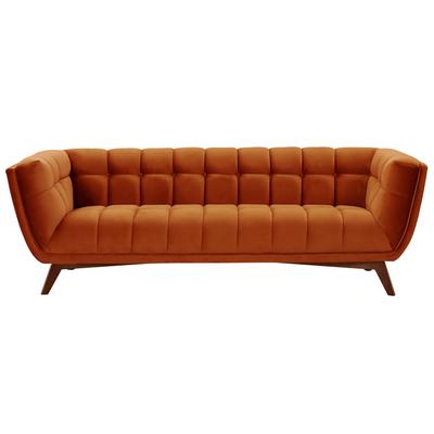 3-Sitzer-Sofa aus Samt in Kurkuma-Orange