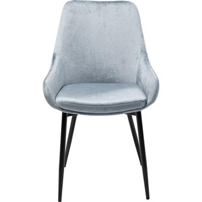 Stuhl in Samtoptik in grau