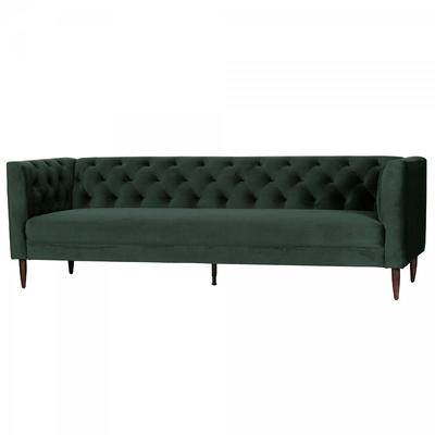 3-Sitzer-Sofa aus Samtstoff, dunkelgrün