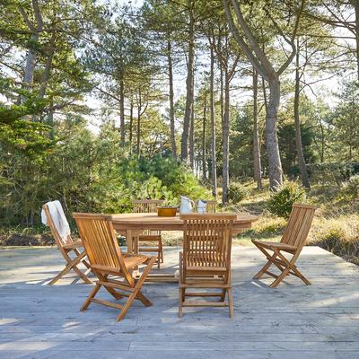 Outdoor Gartenmöbel Set aus massiver Akazie 6 Stühle