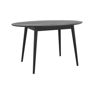 Ovaler Tisch aus schwarzem Holz für 6 Personen, 130cm