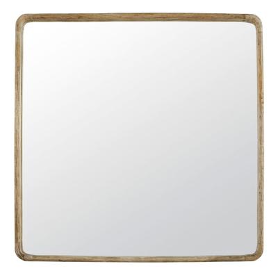 Quadratischer Spiegel aus braunem Mangoholz, 120x120cm