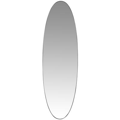 Ovaler Spiegel aus schwarzem Metall, 45x150cm