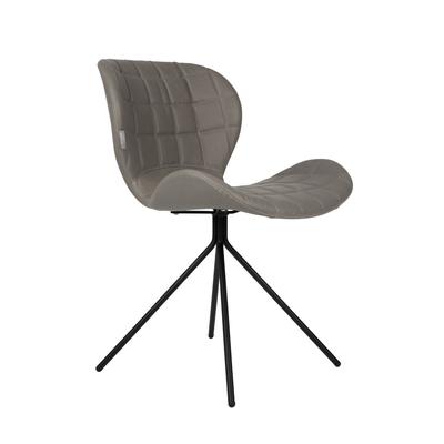 Design-Stuhl in Lederoptik grau