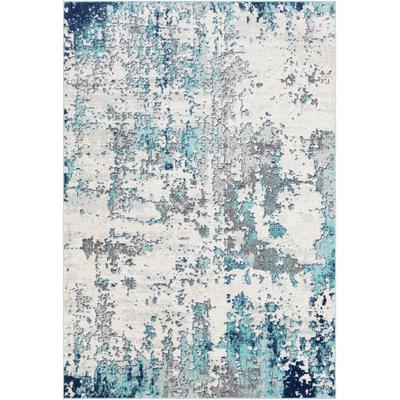 Abstrakt Moderner Teppich Blau/Grau/Weiß 200x275