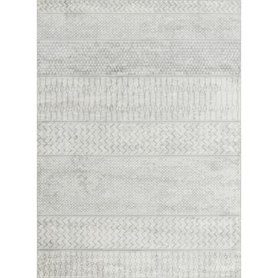 Skandinavischer Boho-Teppich Grau/Elfenbein 130x180