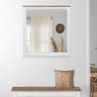 Wandspiegel natur/weiß, 80x76 cm, Holz