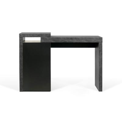 Schreibtisch in Holzoptik, Beton und schwarz lackiert