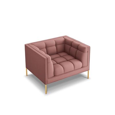 Sessel aus strukturiertem Stoff, rosa