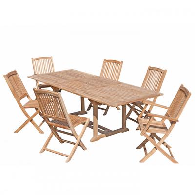 Rechteckiger Gartentisch aus Holz für 8/10 Personen.