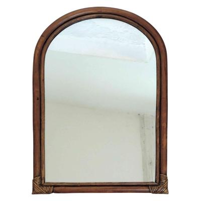 Spiegel in Bogenform Rahmen aus Rattan