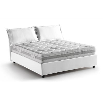 Doppelbett aus Stoff weiß 140x200 cm