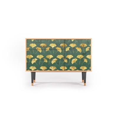 Sideboard grün und gelb mit 3 Schubladen und 1 Tür L 115 cm