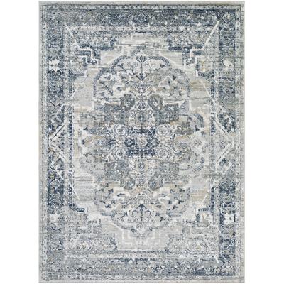 Vintage Orientalischer Teppich Grau/Blau/Beige 160x220