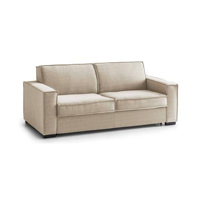3-Sitzer festes Sofa aus Stoff beige 180x95 cm