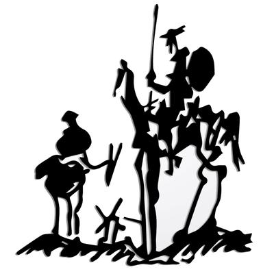 Wanddekoration Picasso Don Quichote aus Metall, 80x88 cm, schwarz