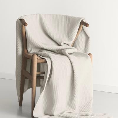 Decke und Kissen Set aus Baumwolle, creme, 160x210cm + 50x50cm