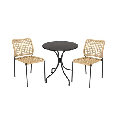 Gartenmöbel für 2 Personen - 1 runder Tisch 70 cm und 2 Stühle
