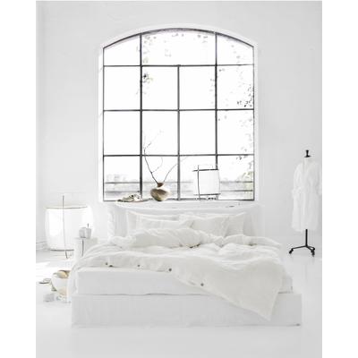 Bettwäsche-Set aus Leinen, Weiß, 99x193x25cm