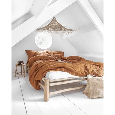 Bettbezug aus Leinen, Braun, 200x200 cm