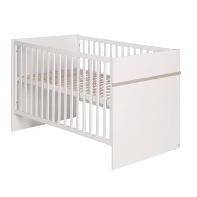 Mitwachsendes Baby-Gitterbett, 70x140cm, Weiß/Luna Elm