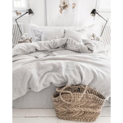 Bettbezug-Set aus Leinen, Grau, 160x220 cm
