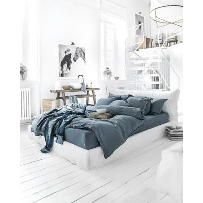Bettbezug-Set aus Leinen, Blau, 210x210cm