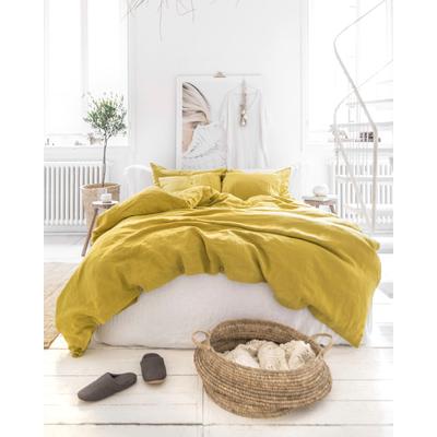 Bettbezug-Set aus Leinen, Gelb, 220x220 cm