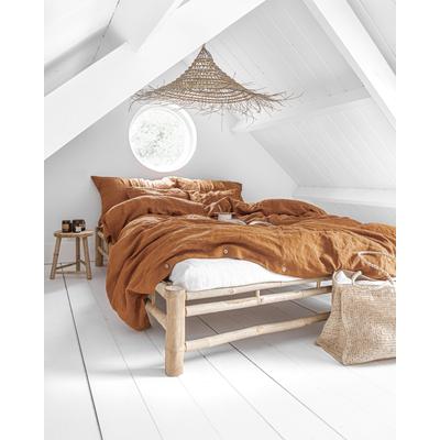 Bettbezug-Set aus Leinen, Braun, 240x220 cm