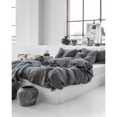 Bettbezug-Set aus Leinen, Grau, 160x220 cm