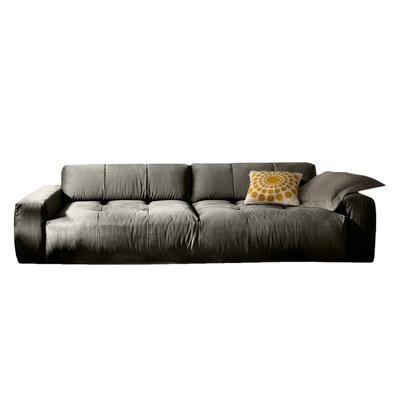 Sofa mit Sitztiefenverstellung aus Samt, silver